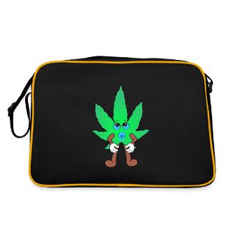 Der Bloom - Baby Bloom Weed Cannabis Marihuana - Retro Tasche - Schwarz/Gold - Hinten