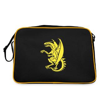 tee shirt dragon jaune dragon jaune en blason jaune - Sac Retro - noir/or - Dos