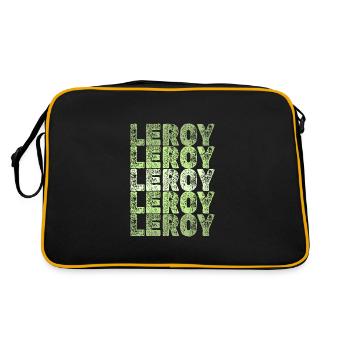 Vorname Leroy - Retro Tasche - Schwarz/Gold - Hinten
