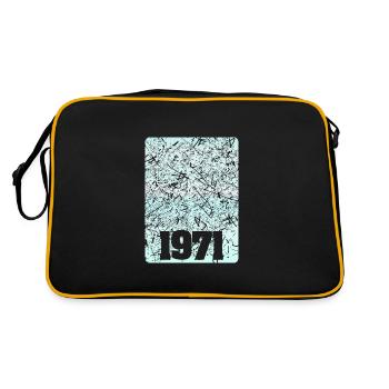 Zahl 1971 - Retro Tasche - Schwarz/Gold - Hinten