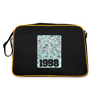 Zahl 1998 - Retro Tasche - Schwarz/Gold - Hinten