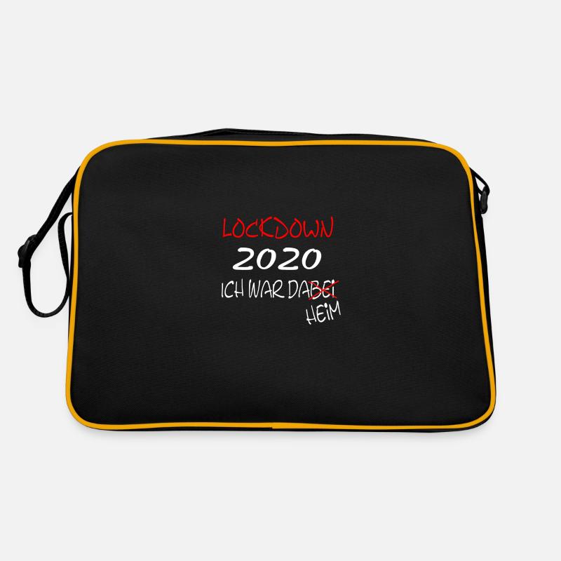 Lockdown 2020 ich war dabei - Retro Tasche - Schwarz/Gold