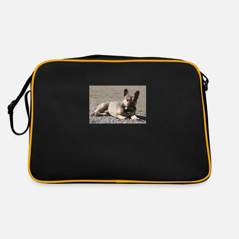 French Bulldog Devil little Molosser - Retro Bag - black/gold