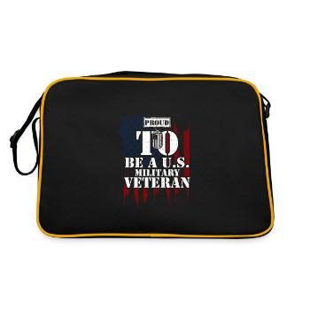 Proud To Be A U.S. Military Veteran - Retro Bag - black/gold - Back