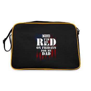 I Wear RED On Fridays For My Dad - Retro Bag - black/gold - Back