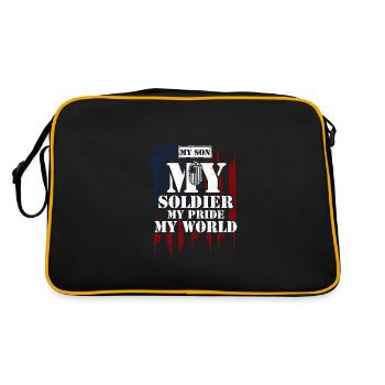 Mon fils Mon soldat Ma fierté Mon monde - Sac Retro - noir/or - Dos