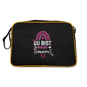 Du bist mein Lobster - Retro Tasche - Schwarz/Gold - Hinten