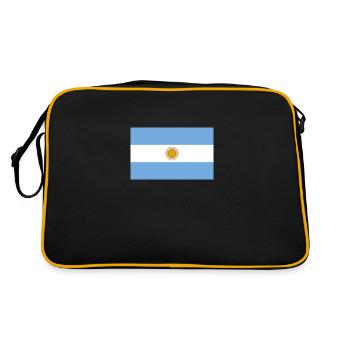 Nationalflagge von Argentinien - Retro Tasche - Schwarz/Gold - Hinten