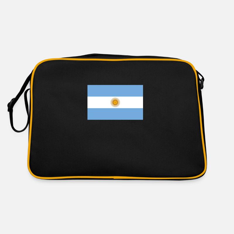 Nationalflagge von Argentinien - Retro Tasche - Schwarz/Gold