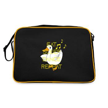 Duck Dance Saying Eat Sleep Dance Repeat - Sac Retro - noir/or - Dos
