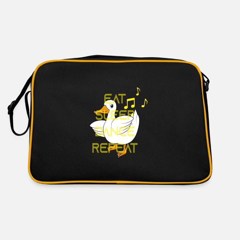Duck Dance Saying Eat Sleep Dance Repeat - Sac Retro - noir/or