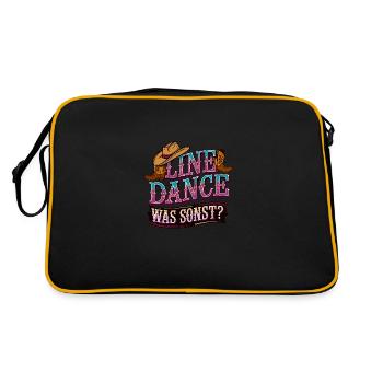 Line Dance Was sonst? Ich bin Line Dancer - Retro Tasche - Schwarz/Gold - Hinten