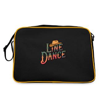 Line Dance Was sonst? Ich bin Line Dancer - Retro Tasche - Schwarz/Gold - Hinten