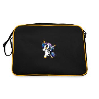Motif de squelette de licorne effrayant pour Halloween - Sac Retro - noir/or - Dos