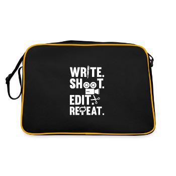 Write Shoot Edit Repeat Design for one - Retro Bag - black/gold - Back