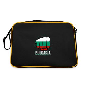 Bulgarien bulgarischen Geschenk lustig Bulgarien S - Retro Tasche - Schwarz/Gold - Hinten