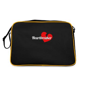 Brise-coeur avec lettrage blanc et coeur rouge - Sac Retro - noir/or - Dos