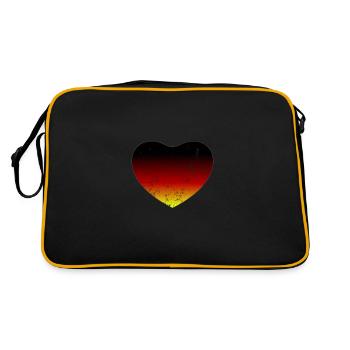 Allemagne Flagge Herz - Sac Retro - noir/or - Dos