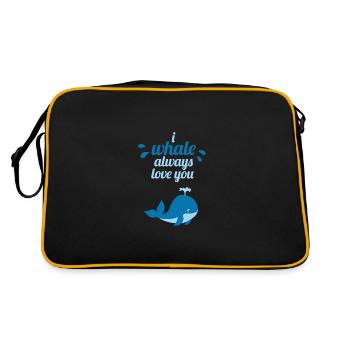 baleine baleine baleine bleue baleine baleine dictons drôle cool - Sac Retro - noir/or - Dos