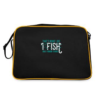 Fishing fishing angler carp sayings funny cool - Retro Bag - black/gold - Back