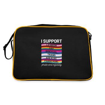 Je soutiens une Panse transsexuelle transsexuelle gay et bisexuelle - Sac Retro - noir/or - Dos