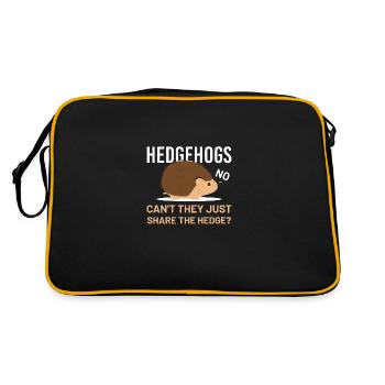 Cute Hedgehog Men Women Dad Mom Girl Adult Gift - Retro Bag - black/gold - Back