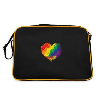 Pride Heart Heart LGBTQIA Community Flags - Retro Bag - black/gold - Back