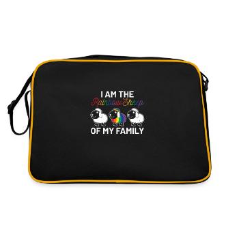Rainbow Sheep Equality Sign LGBTQIA Cloths - Retro Bag - black/gold - Back
