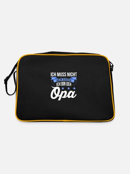 Opa - Retro Tasche - Schwarz/Gold - Hinten