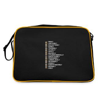 Longueur barbe échelle hipster viking barbe homme papa - Sac Retro - noir/or - Dos