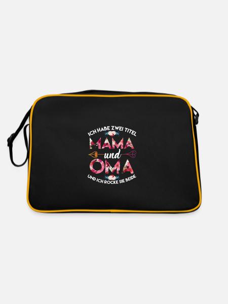 Oma - Retro Tasche - Schwarz/Gold