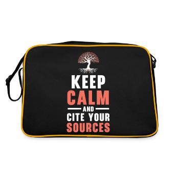 Stay calm and cite your sources. - Retro Bag - black/gold - Back
