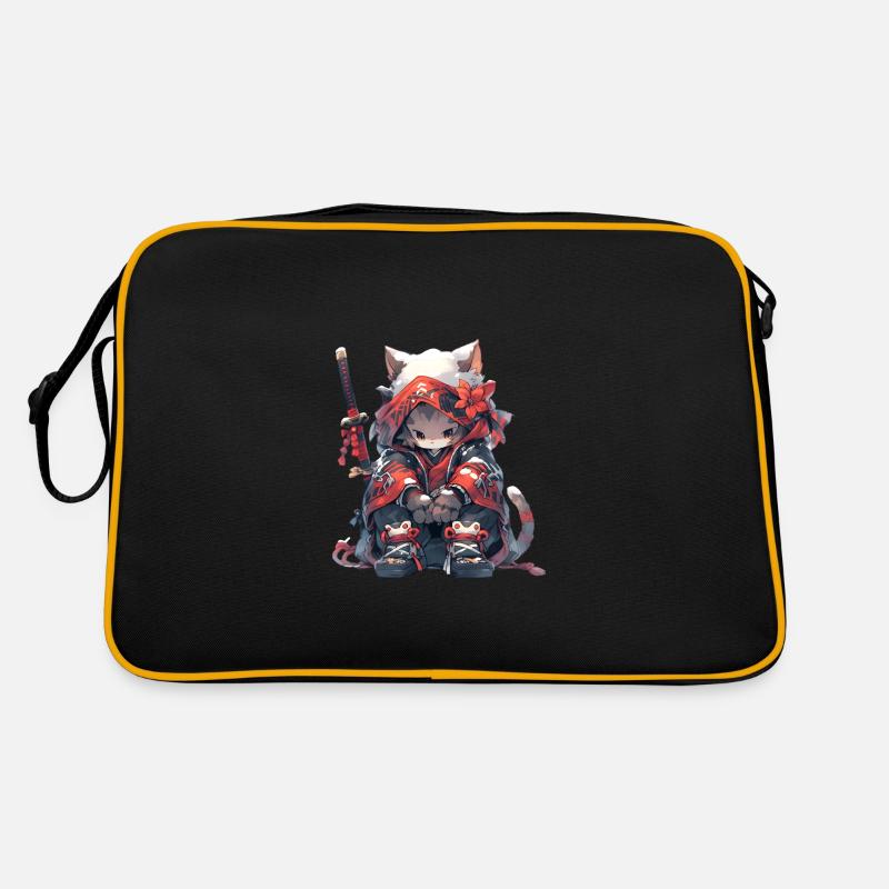 Chat samouraï mignon Sac Retro