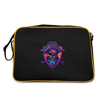 Crâne de pirate - Sac Retro - noir/or - Dos