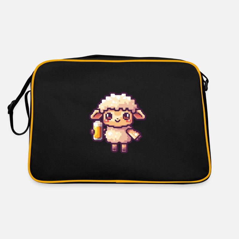 Schaf Bier Pixel Retro Tasche