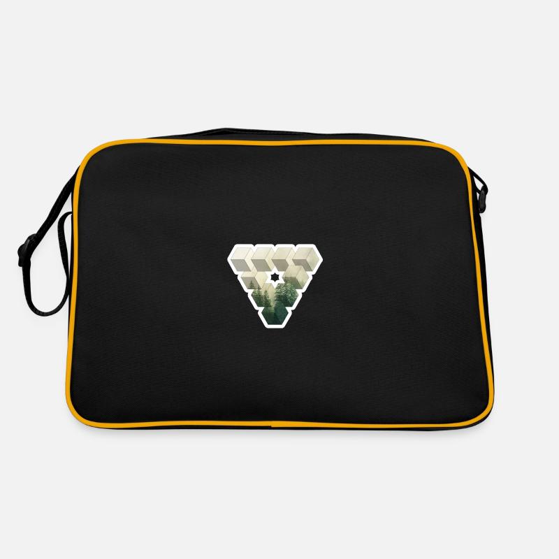 Dreieck Wald Natur | Geschenk Retro Tasche