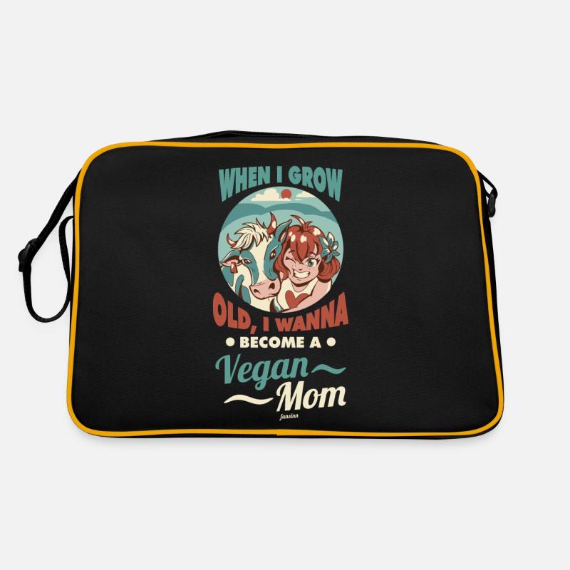 wenn ich erwachsen bin werde ich vegane Mutter Retro Tasche
