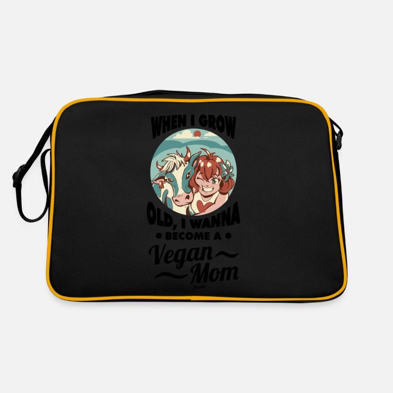 Mädchen wird Veganerin Retro Tasche
