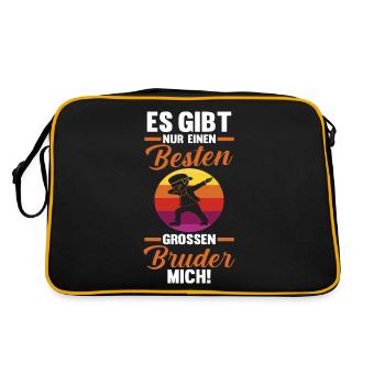 Dabbing Bester Bruder - Retro Tasche - Schwarz/Gold - Hinten