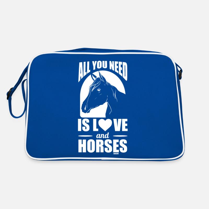 Liebe und Pferde Mädchen Kinder Geschenk Retro Tasche