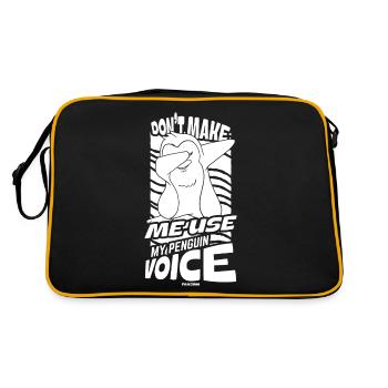Don't Make Me Use My Penguin Voice - Retro Tasche - Schwarz/Gold - Hinten
