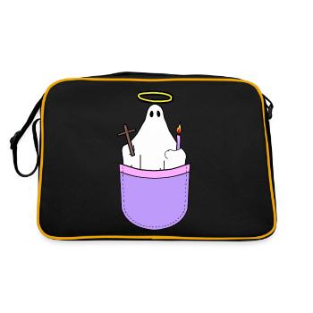 Holy Spirit Religious Halo Tote Bag - Retro Bag - black/gold - Back