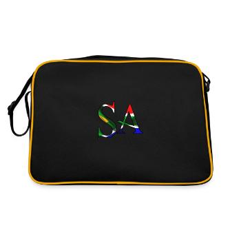 Südafrika SA Afrika Patriotismus Stolz Afrikaner - Retro Tasche - Schwarz/Gold - Hinten