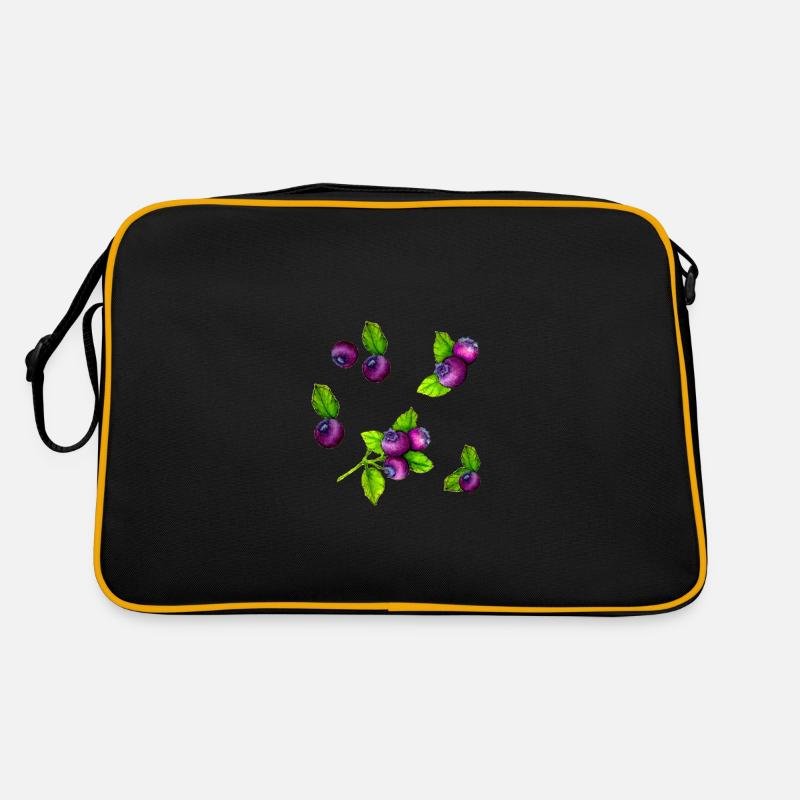 Watercolour Blue Berry Botanical Fruit Pattern Retro Bag