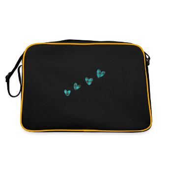 Vêtements en tissu 4 cœurs bleu - Sac Retro - noir/or - Dos