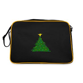 Weihnachtsbaum - Retro Tasche - Schwarz/Gold - Hinten
