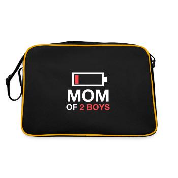 Mom Of Two Boys – Mom Mother 2 Sons Two Boys - Retro Bag - black/gold - Back