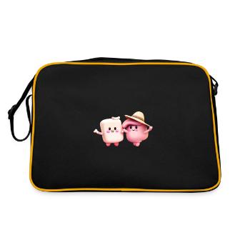 Marshmallow Couple - Retro Bag - black/gold - Back