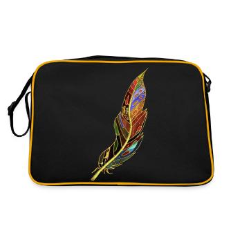 Feder - Retro Tasche - Schwarz/Gold - Hinten