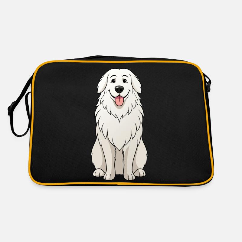Serene Great Pyrenees Digital Art Retro Bag